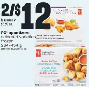 Independent Grocer PC Appetizers offer