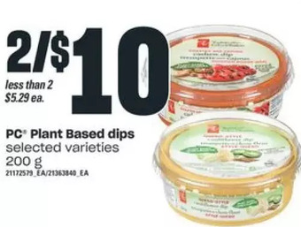 Independent Grocer PC Plant Based Dips offer