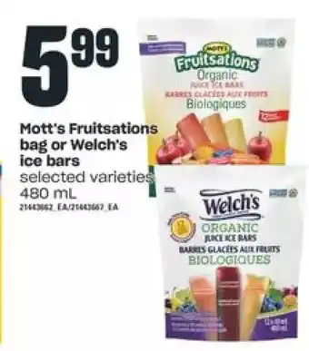 Independent Grocer Mott's Fruitsations Bag or Welch's Ice Bars offer