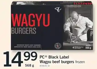 Fortinos PC Black Label Wagyu Beef Burgers offer