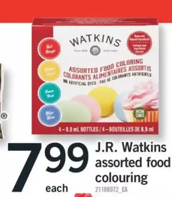 Fortinos J.R. Watkins Food Colouring offer