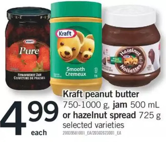 Fortinos Kraft Peanut Butter, Jam or Hazelnut Spread offer