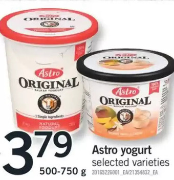 Fortinos Astro Yogurt offer