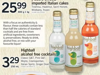 Fortinos Highball Alcohol Free Cocktails offer