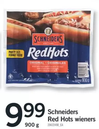 Fortinos Schneiders Red Hots Wieners offer
