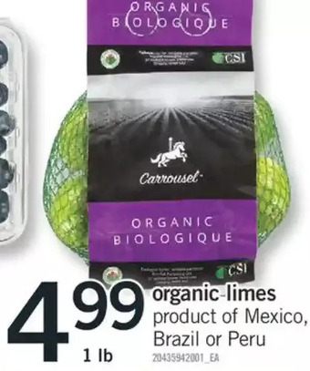 Fortinos Organic Limes offer