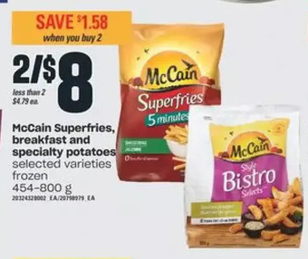 Valu-mart McCain Superfries, Breakfast and Specialty Potatoes offer