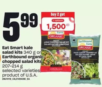 Loblaws Eat Smart Kale Salad Kits or Earthbound Organic Chopped Salad Kits offer