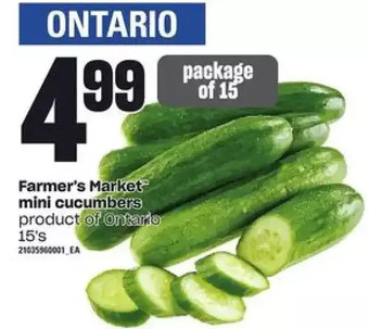 Loblaws Farmer's Market Mini Cucumbers offer