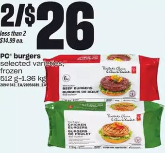 Loblaws PC Burgers offer