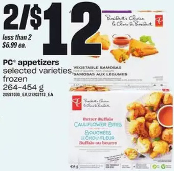 Loblaws PC Appetizers offer