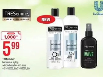 Zehrs Markets Tresemme Hair Care or Styling offer