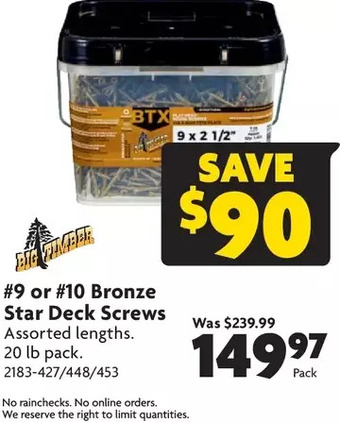 Home Hardware #9 or #10 Bronze Star Deck Screws offer