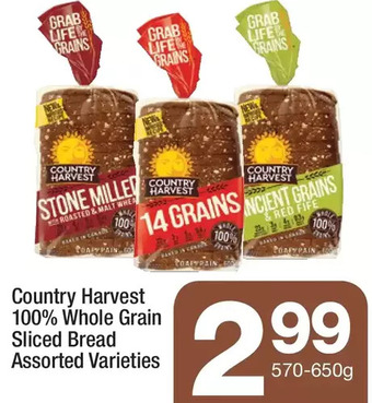 Highland Farms Country Harvest 100% Whole Grain Sliced Bread offer