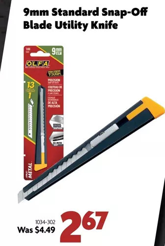 Home Hardware 9mm Standard Snap-Off Blade Utility Knife offer