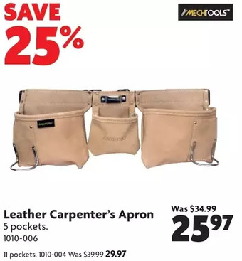 Home Hardware Leather Carpenter's Apron: 5 Pockets | 11 Pockets offer