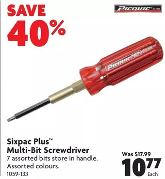 Home Hardware Sixpac Plus Multi-Bit Screwdriver offer
