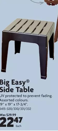 Home Hardware Big Easy Side Table offer