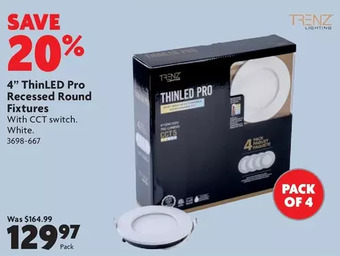 Home Hardware 4" ThinLED Pro Recessed Round Fixtures offer