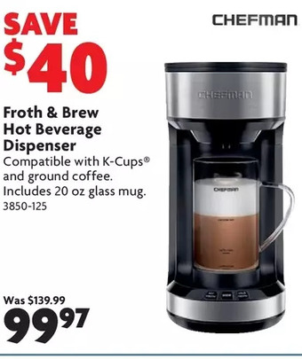 Home Hardware Froth & Brew Hot Beverage Dispenser offer