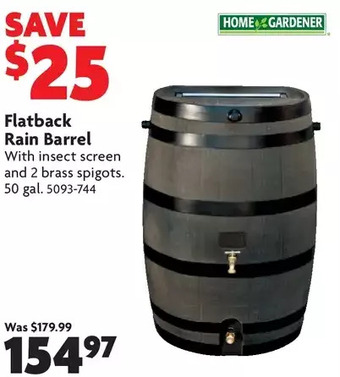 Home Hardware Flatback Rain Barrel offer