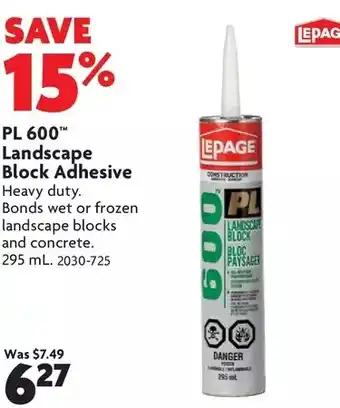 Home Hardware PL 600 Landscape Block Adhesive offer