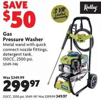 Home Hardware Gas Pressure Washer: 150CC | 212CC offer