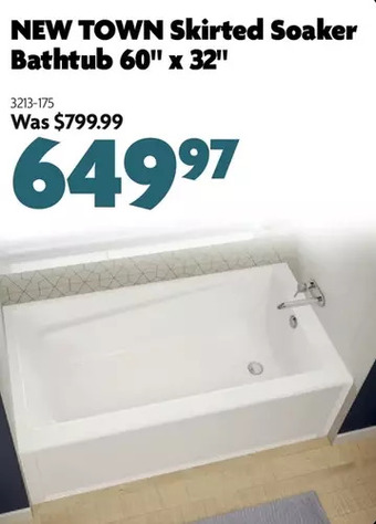 Home Hardware New Town Skirted Soaker Bathtub 60" X 32" offer
