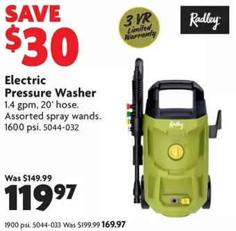 Home Hardware Electric Pressure Washer: 1600 psi | 1900 psi offer