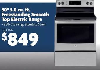 Home Hardware 30" 5.0 Cu. Ft. Freestanding Smooth Top Electric Range offer