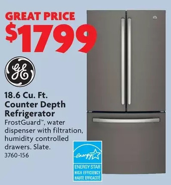 Home Hardware 18.6 Cu. Ft. Counter Depth Refrigerator offer