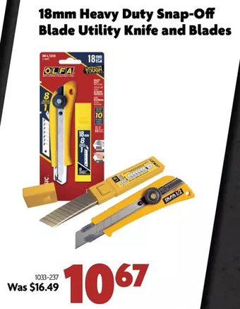 Home Hardware 18mm Heavy Duty Snap-off Blade Utility Knife and Blades offer