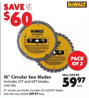 Home Hardware 10" Circular Saw Blades | 12" Circular Saw Blades offer