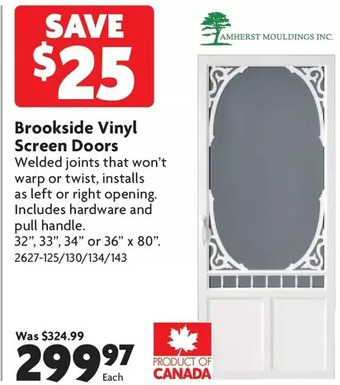 Home Hardware Brookside Vinyl Screen Doors offer