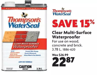 Home Hardware Clear Multi-Surface Waterproofer offer
