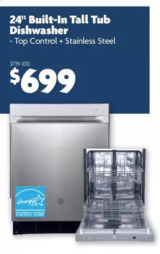 Home Hardware 24" Built-in Tall Tub Dishwasher offer