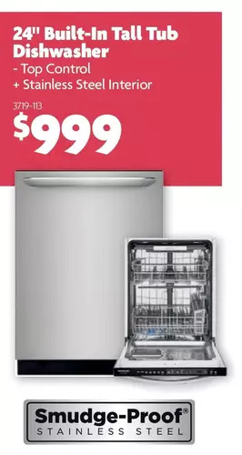 Home Hardware 24" Built-in Tall Tub Dishwasher offer