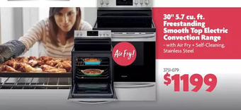 Home Hardware 30" 5.7 Cu. Ft. Freestanding Smooth Top Electric Convection Range offer