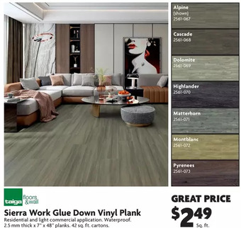 Home Hardware Sierra Work Glue Down Vinyl Plank offer