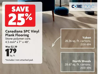 Home Hardware Canadiana SPC Vinyl Plank Flooring offer