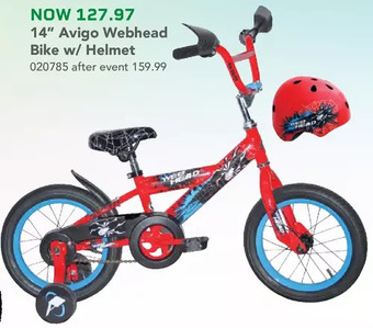 Toys R us Avigo Webhead Bike with Helmet - 14 inch - R Exclusive offer