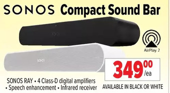 2001 Audio Video Sonos Compact Sound Bar offer