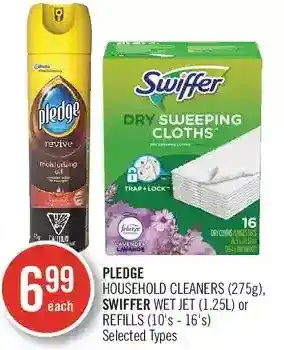 Shoppers Drug Mart Pledge Household Cleaners, Swiffer Wet Jet or Refills offer