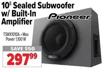 2001 Audio Video Pioneer 10" Sealed Subwoofer W/Built-in Amplifier offer
