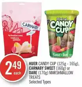 Shoppers Drug Mart Huer Candy Cup, Carnaby Sweet or Dare Marshmallow Treats offer