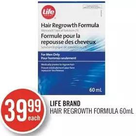 Shoppers Drug Mart Life Brand Hair Regrowth Formula offer