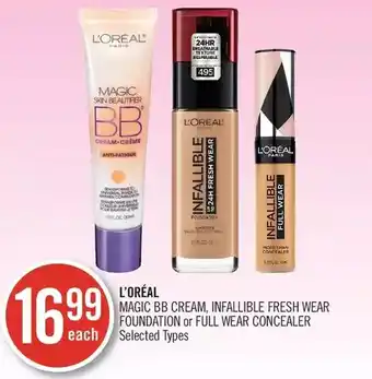Shoppers Drug Mart L'Oréal Magic BB Cream, Infallible Fresh Wear Foundation or Full Wear Concealer offer
