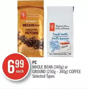 Shoppers Drug Mart PC Whole Bean or Ground Coffee offer