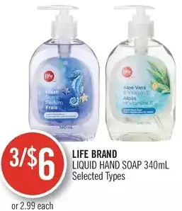 Shoppers Drug Mart Life Brand Liquid Hand Soap offer