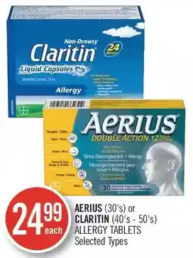 Shoppers Drug Mart Aerius or Claritin Allergy Tablets offer